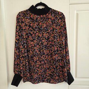 TRISTAN Floral Mock-Neck Blouse | Size L